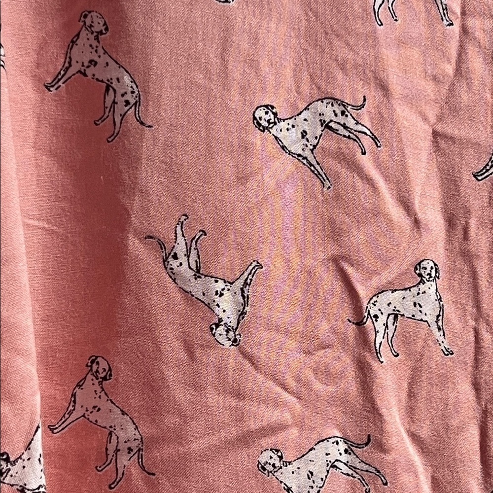 C&C California Dalmatian Dog Print Pink Button Down Shirt - Picture 7 of 8